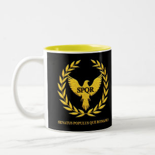 Caneca De Café Em Dois Tons Caneca Dois Tons(Two-Tone Mug)Águia Romana Preto