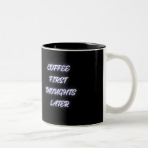 Caneca Engraçada Café Primeiro Pensamentos Depois 