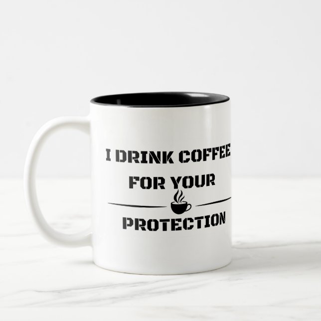 Caneca De Café Em Dois Tons Caneca Engraçada e Sarcástica - Eu Bebo Café (Esquerda)