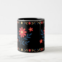 Caneca De Café Em Dois Tons Caneca Floral De Dois Tons
