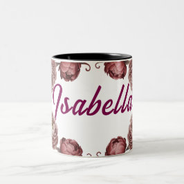 Caneca De Café Em Dois Tons Caneca floral de dois tons personalizável