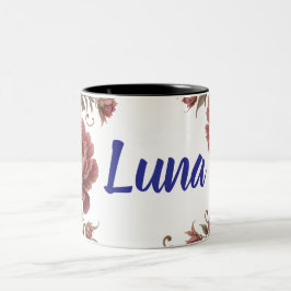 Caneca De Café Em Dois Tons Caneca floral de dois tons personalizável