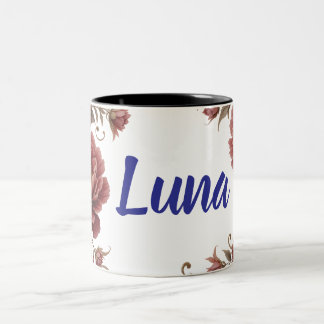 Caneca De Café Em Dois Tons Caneca floral de dois tons personalizável