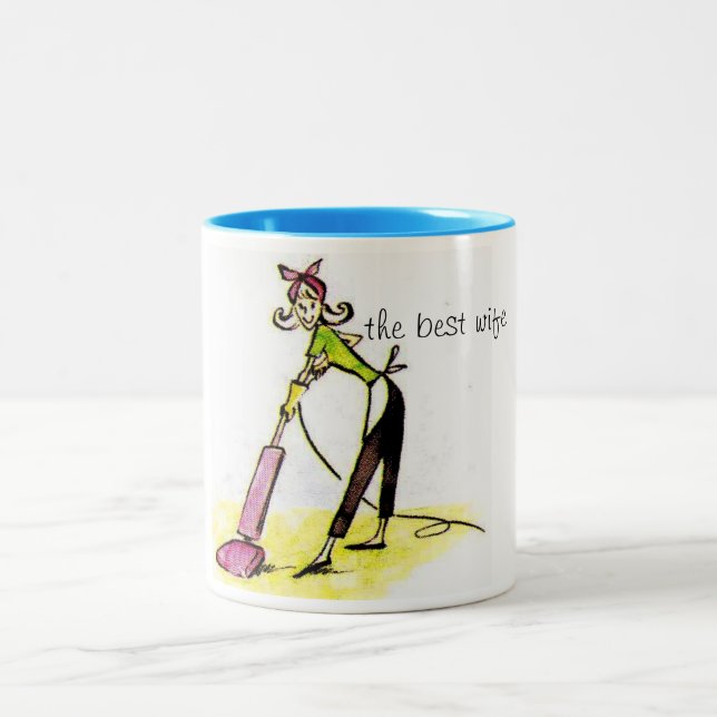 Caneca De Café Em Dois Tons caneca, melhor, esposa (Centro)