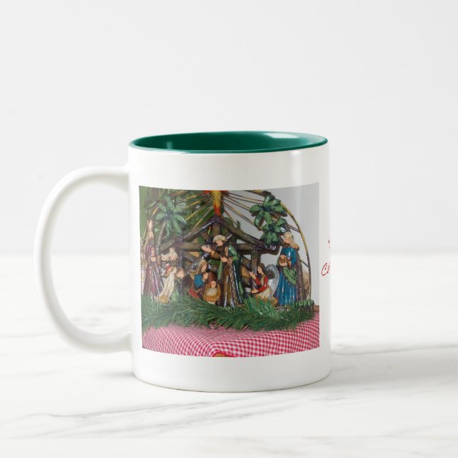 Caneca De Café Em Dois Tons Caneca/Natal/natividade (Esquerda)