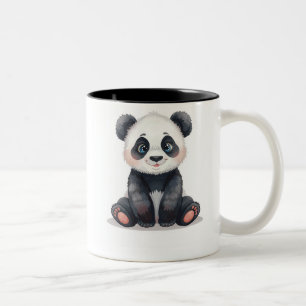 Caneca De Café Em Dois Tons Caneca Personalizada de Panda Bebê em Aquarela Fof
