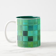 Caneca personalizada de Sea Glass Mosaic em vários