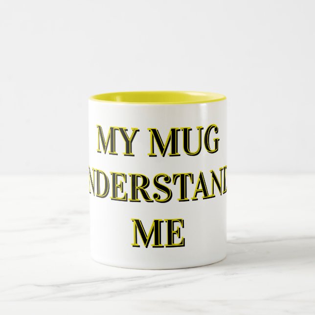 Caneca De Café Em Dois Tons “Caneca Personalizada Que Entende Você” (Centro)