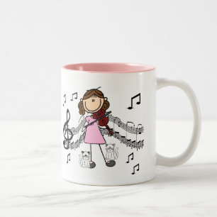 Caneca De Café Em Dois Tons Caneca Personalizada Tocadora de Violino em Figura