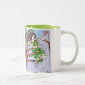 Caneca De Café Em Dois Tons Caneca Presa em uma Árvore (Personalizar)