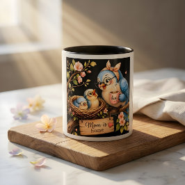 Caneca De Café Em Dois Tons Caneca Preta Mamãe Está Em Casa Presente de Pássar