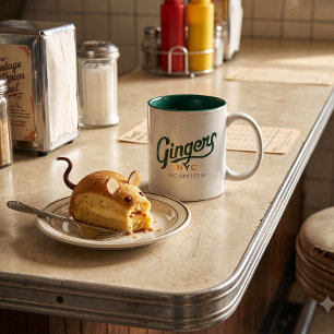 Caneca De Café Em Dois Tons Caneca Retro Diner Ginger’s NYC Mouseteria – Dois