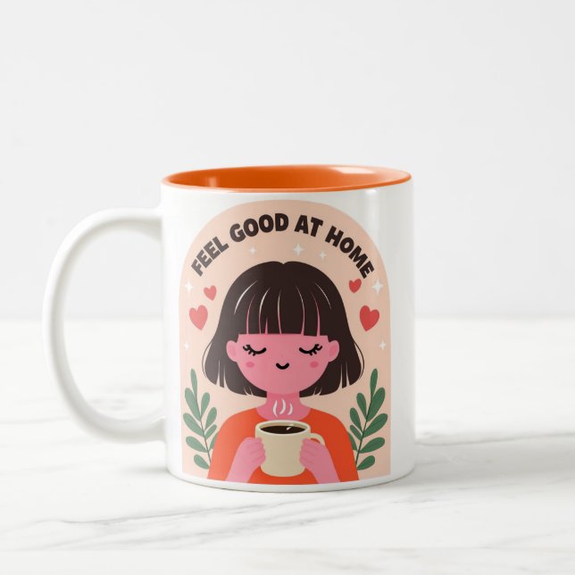 Caneca De Café Em Dois Tons Caneca Sinta-se bem em casa (Esquerda)