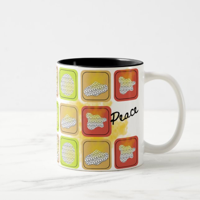 Caneca De Café Em Dois Tons caneca tema paz tema café caneca (Direita)