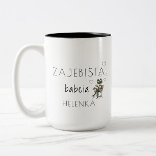 Caneca De Café Em Dois Tons Caneta Avó Żajebista Personalizada Avó engraçada