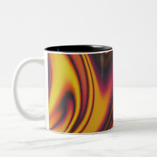 Caneca De Café Em Dois Tons Caneta colorida, fluida e ondulada de dois tons