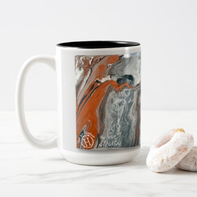 Caneca De Café Em Dois Tons Caneta de dois tons Strata 15oz  (Com Donut)