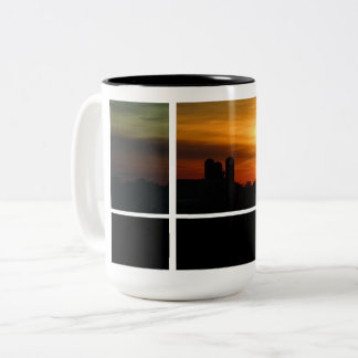 Caneca De Café Em Dois Tons Caneta de Fazenda sunset