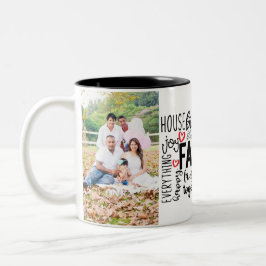 Caneca De Café Em Dois Tons Caneta de fotos da família personalizada com 2 fot