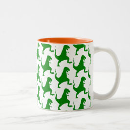 Caneca De Café Em Dois Tons Caneta de padrão do dinossauro | Miúdos Cuecas Mug