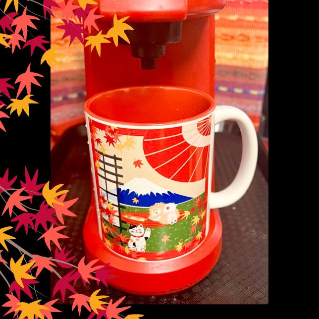 Caneca De Café Em Dois Tons Caneta de tom AKI Chow 2 (Criador carregado)