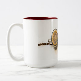 Caneca De Café Em Dois Tons Caneta do diagrama do hart de tempo do café