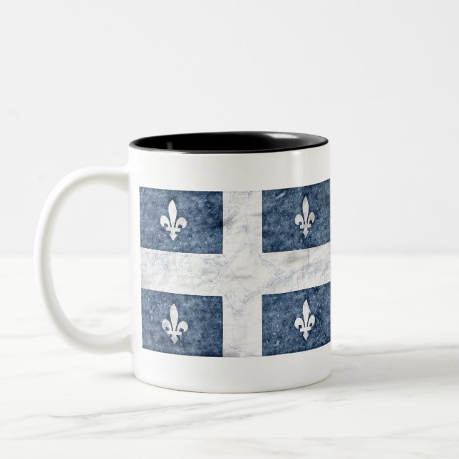 Caneca De Café Em Dois Tons Caneta e tinta - bandeira do Quebec (Esquerda)