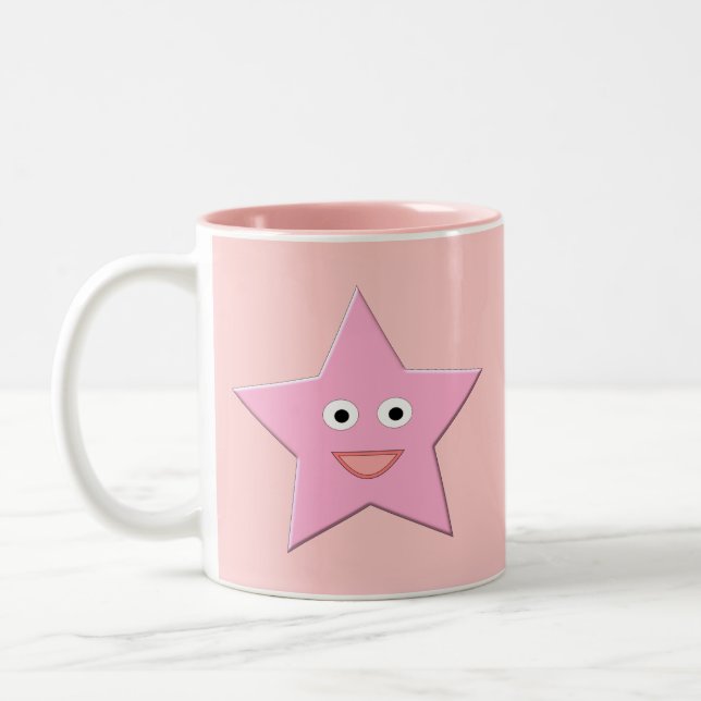 Caneca De Café Em Dois Tons Caneta Estelar Rosa bonito (Esquerda)