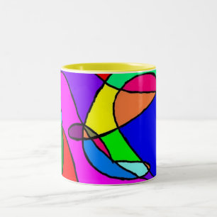 Caneca De Café Em Dois Tons caneta multicor
