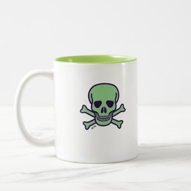 Caneca De Café Em Dois Tons Caneta verde verde de dois tons (Esquerda)