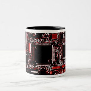 Caneca De Café Em Dois Tons Caneta Vermelho 2 Circuito