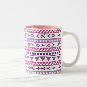 Caneca De Café Em Dois Tons Canetas do padrão Aztec