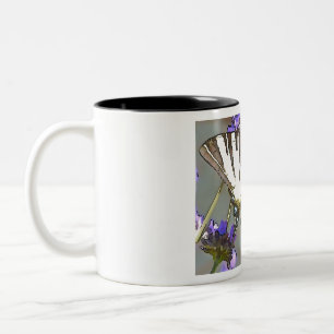 Caneca De Café Em Dois Tons Cânhamo Amarelo Em Flores Lilás Preto O