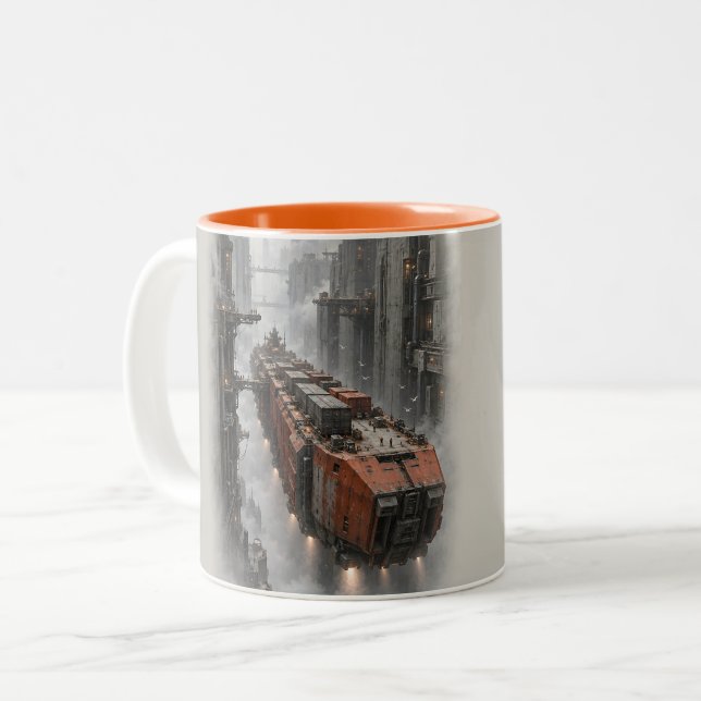 Caneca De Café Em Dois Tons Canhão de Carga (Frente Esquerda)