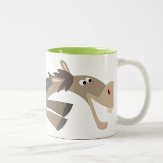 Caneca De Café Em Dois Tons Canhão de Cartoon de Cavalo Bonito
