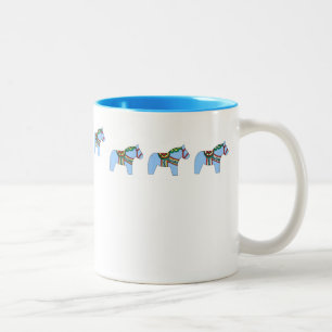 Caneca De Café Em Dois Tons Canhão de Cavalo Azul