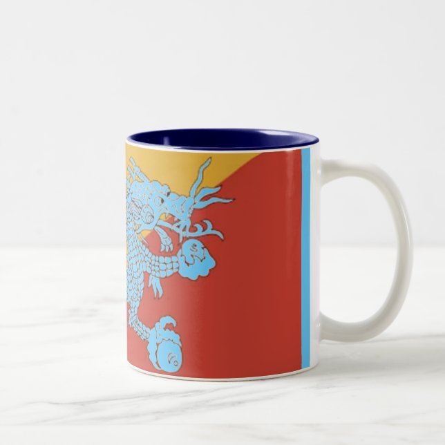 Caneca De Café Em Dois Tons Canhão de Dragão Azul (Direita)