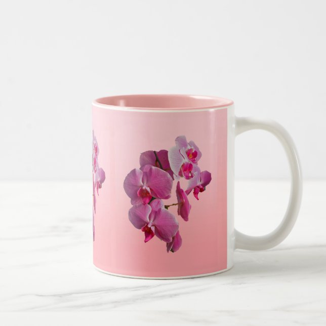 Caneca De Café Em Dois Tons Canhão de Orquídeas Rosa (Direita)