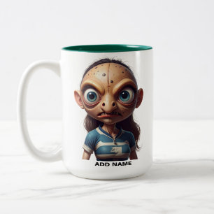 Caneca De Café Em Dois Tons Canhão de Rugby feminino personalizado de duas ton