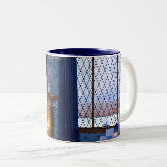 Caneca De Café Em Dois Tons Canhão de Serenidade de Inverno (Frente Esquerda)