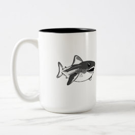 Caneca De Café Em Dois Tons Canhão de Tubarão Branco