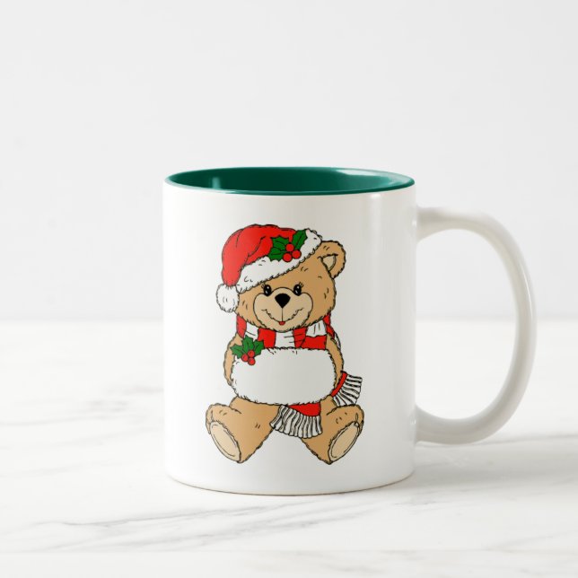 Caneca De Café Em Dois Tons Canhão de Urso de Natal (Direita)