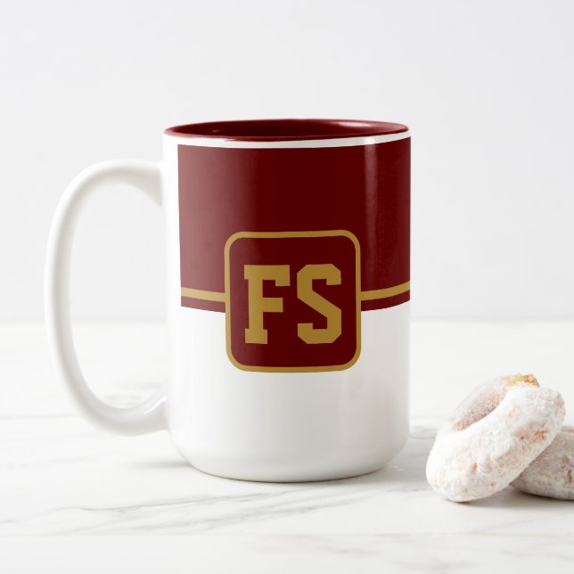 Caneca De Café Em Dois Tons Canhão desportivo (Com Donut)