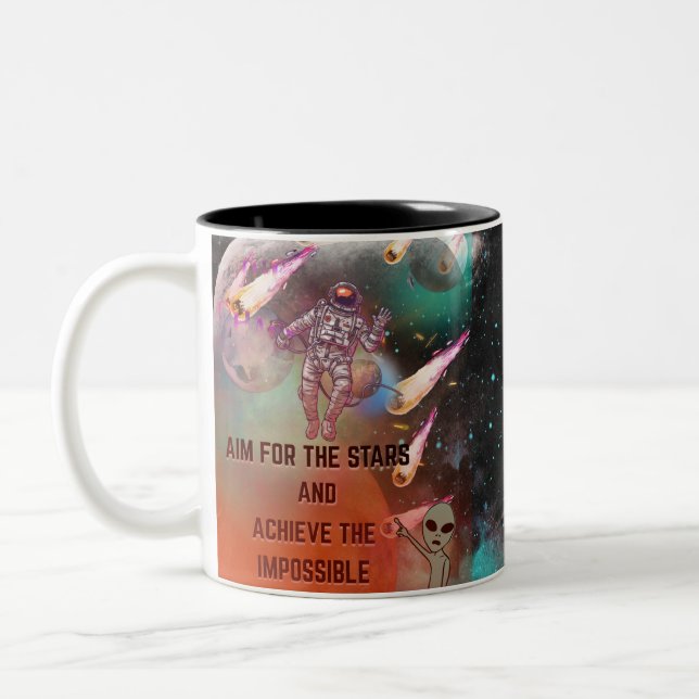 Caneca De Café Em Dois Tons Canhões motivacionais (Esquerda)