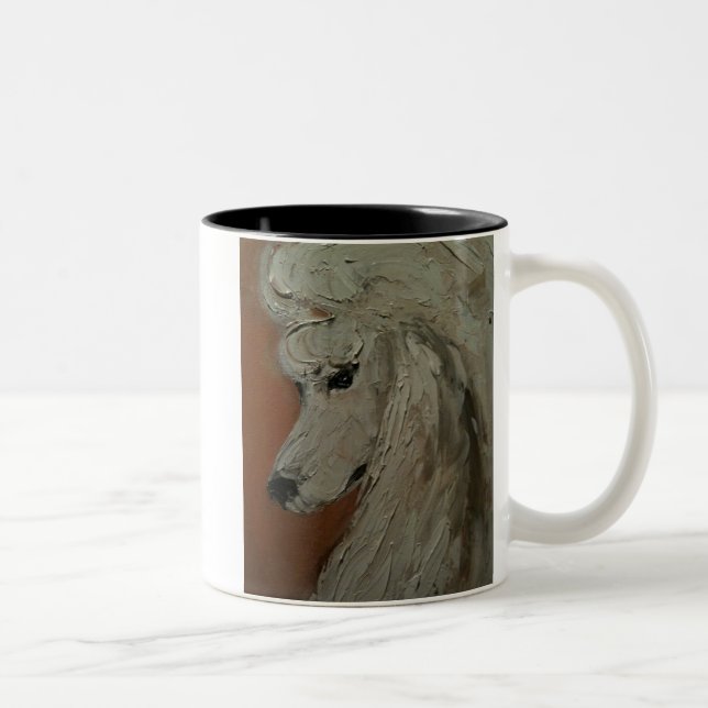 Caneca De Café Em Dois Tons Caniche padrão (Direita)