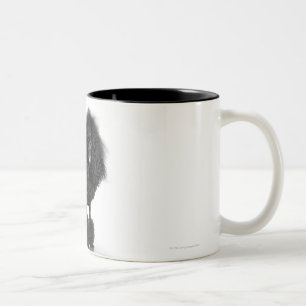 Caneca De Café Em Dois Tons Caniche preta aparada