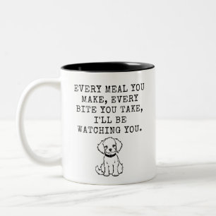 Caneca De Café Em Dois Tons Caniche Todas as Refeições que Você Faz, Cada Mord