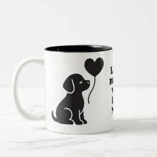 Caneca De Café Em Dois Tons Canino Personalizado Presente de Pet Minimalista