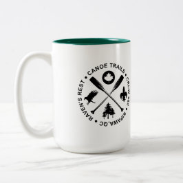 Caneca De Café Em Dois Tons Canoa de café com trilhos de canoa