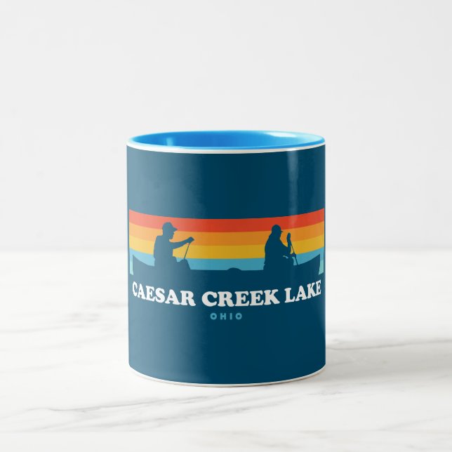 Caneca De Café Em Dois Tons Canoagem de Caesar Creek Lake Ohio (Centro)